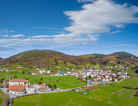 Berastegui village aerial view in Guipuzcua Gipuzkoa Basque Country of Spain