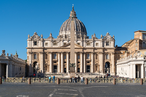 The magnificent Saint Peter's Basilica at Saint Peter's Square. Rome, Vatican City, Oct. 2022