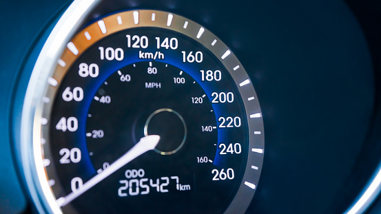 closeup of car dashboard, modern