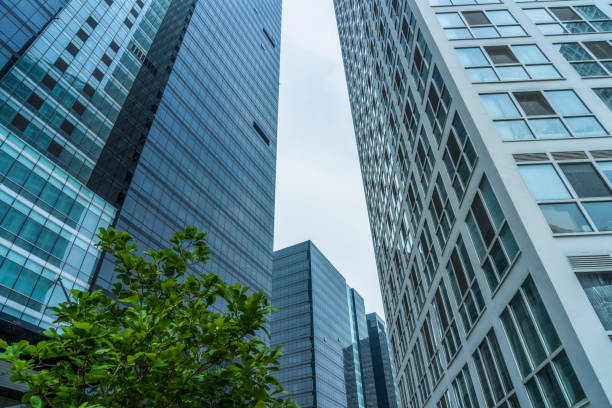 istock modern office building with green leaves 1478883454
