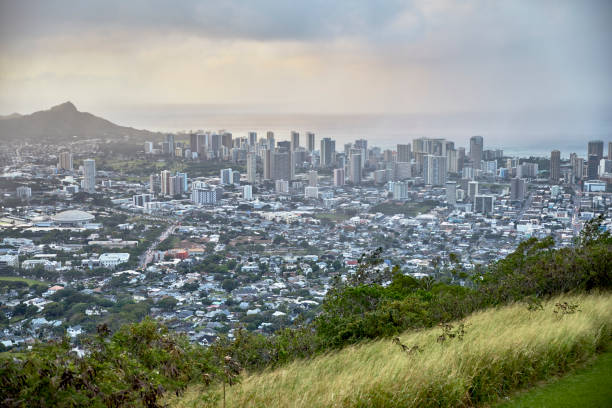 istock View overlooking Honolulu, Hawaii during a Rainy Sunrise 1478887514