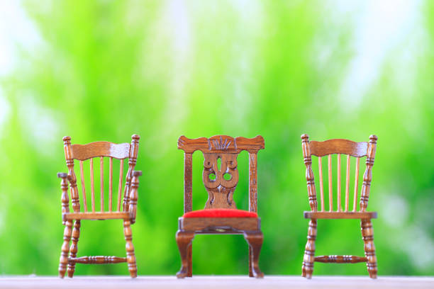 Close up image of bright green seats in a classroom, shallow focus at a tilted angle