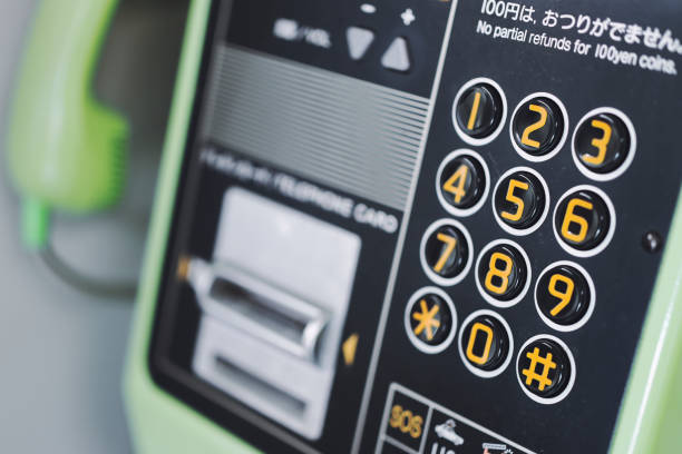 Japanese green retro public telephone