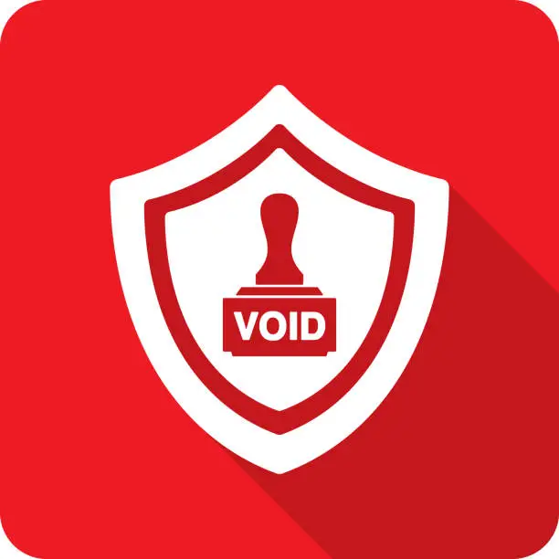 Vector illustration of Shield Void Stamp Icon Silhouette