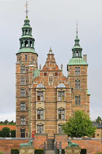 Copenhagen, Denmark - August 24, 2022: Rosenborg castle (c. early 17th century) - a renaissance Castle in Scandinavia.