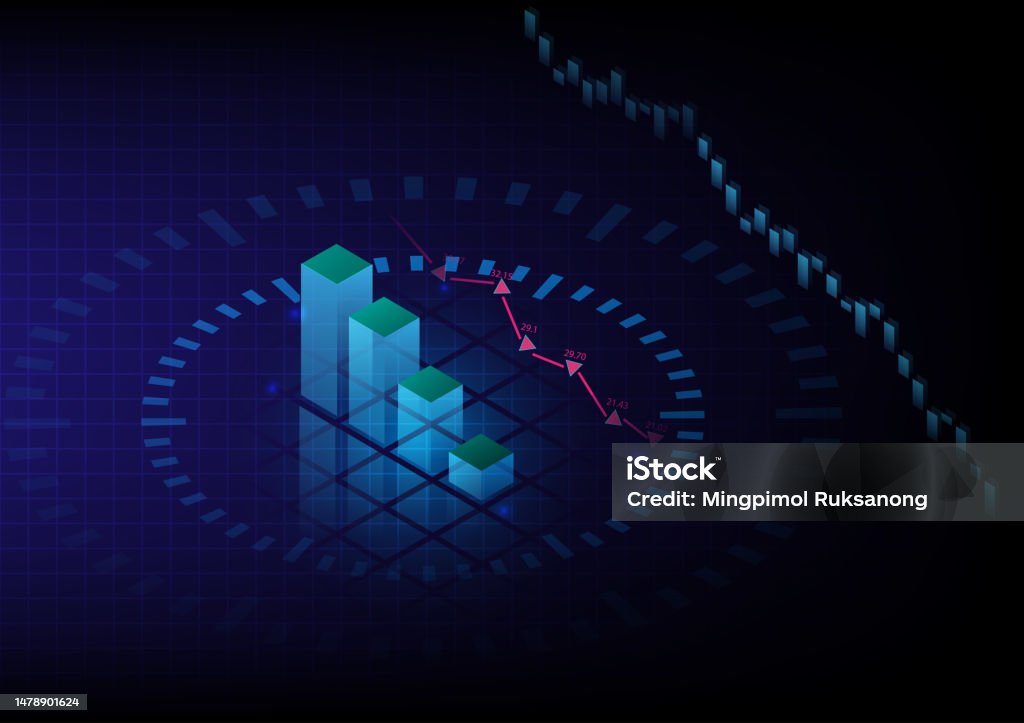 Isometric Graph Technology Computer Network Vector Stock Illustration ...