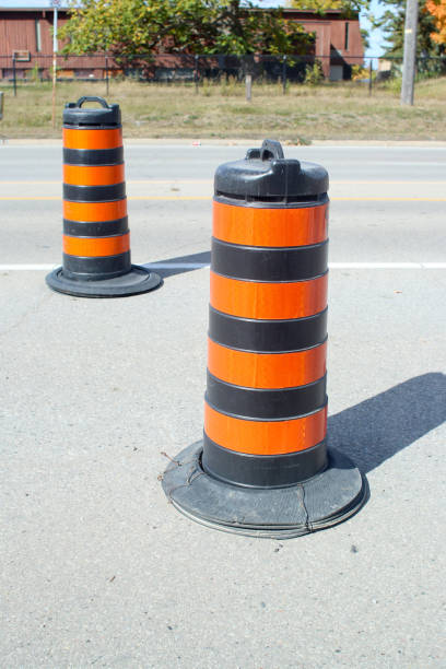 istock Two traffic pylons on road 1478902844