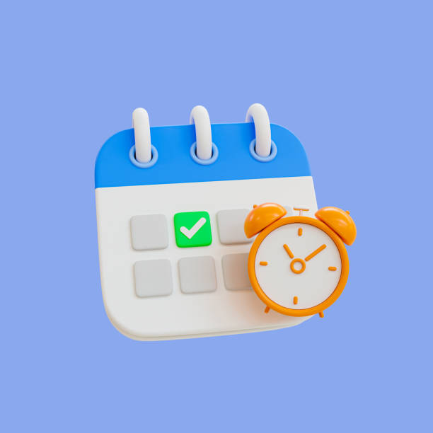istock 3d minimal time management concept. schedule notification. meeting reminder. Calendar with an alarm clock. 3d illustration. clipping path included. 1478909195