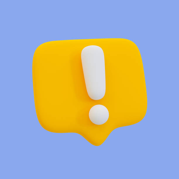istock 3d minimal exclamation mark icon. warning icon. beware, watch out, be careful. 3d illustration. clipping path included. 1478909203