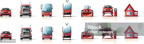 Ikony Samochodu - Stockowe grafiki wektorowe i więcej obrazów Kierowca ciężarówki - Kierowca ciężarówki, Autobus, Ciężarówka
