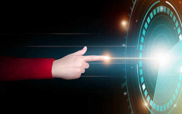 istock businesswoman pointing finger at graphical target technology network and internet business technology concept 1478911682
