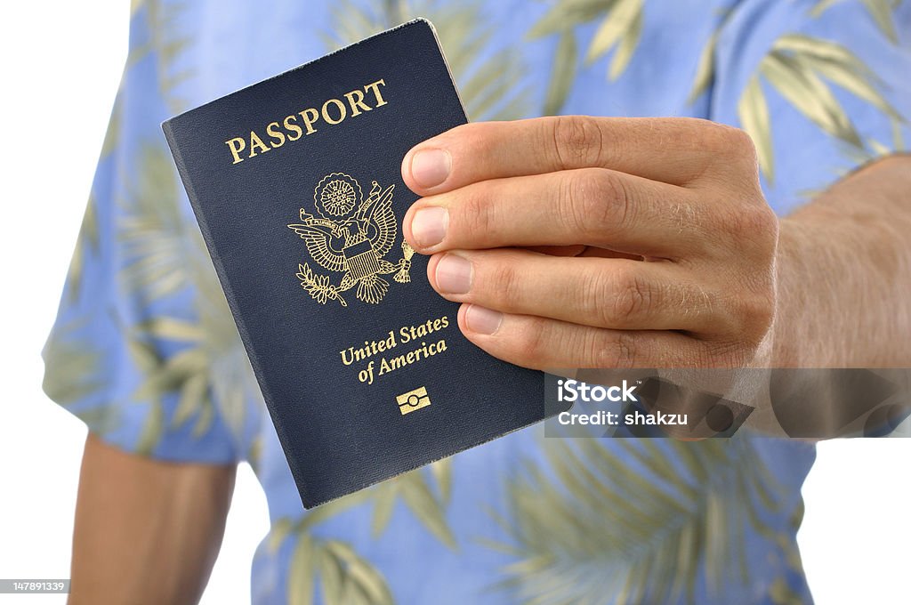 Viaggiatori con passaporto - Foto stock royalty-free di Camicia hawaiana