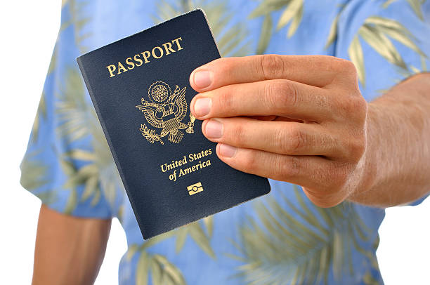 istock Traveler with passport 147891339