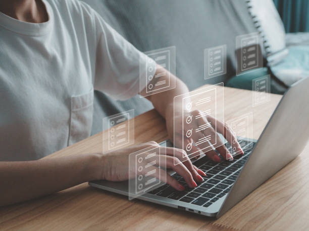 istock The concept of doing an online test or questionnaire icon. Choosing the correct answer 1478915358