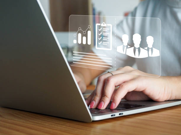 istock Businessman managing team meeting presentation outlining team performance 1478915365