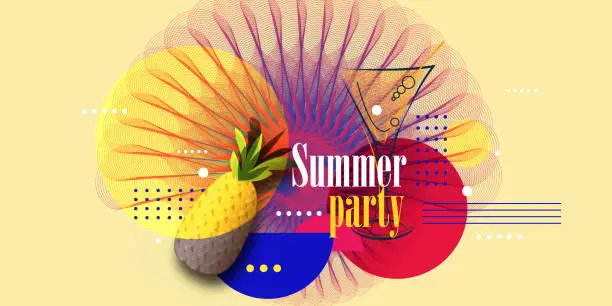 Vector illustration of Summer party abstract background, summer sale banner, poster design.