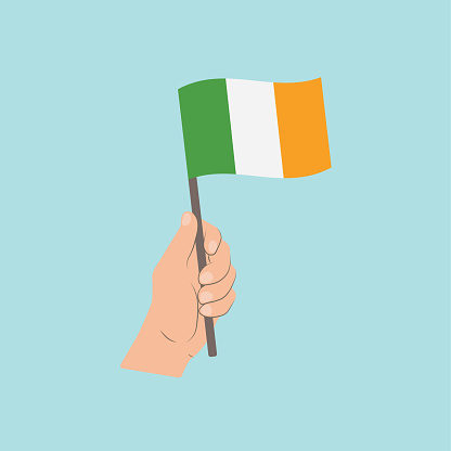 Flag of Ireland, Hand Holding flag