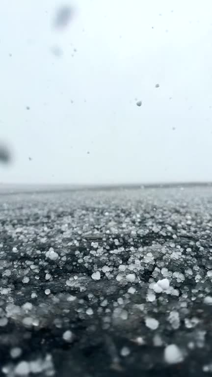 Bouncing Hail, close up