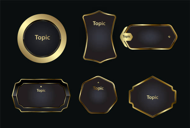 istock Groups of golden options vector, luxury, and premium options, set of three gold circles buttons infographic 1478936809