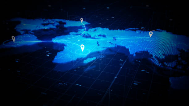 istock World map with location icon, Global communication and location network connection, Digital technology, Abstract background, 3d rendering 1478940469