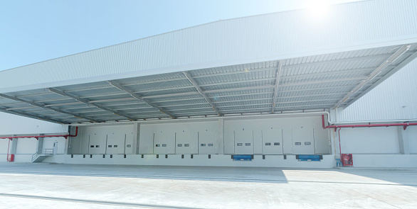 Frozen food storage industrial refrigeration warehouse with modern wall