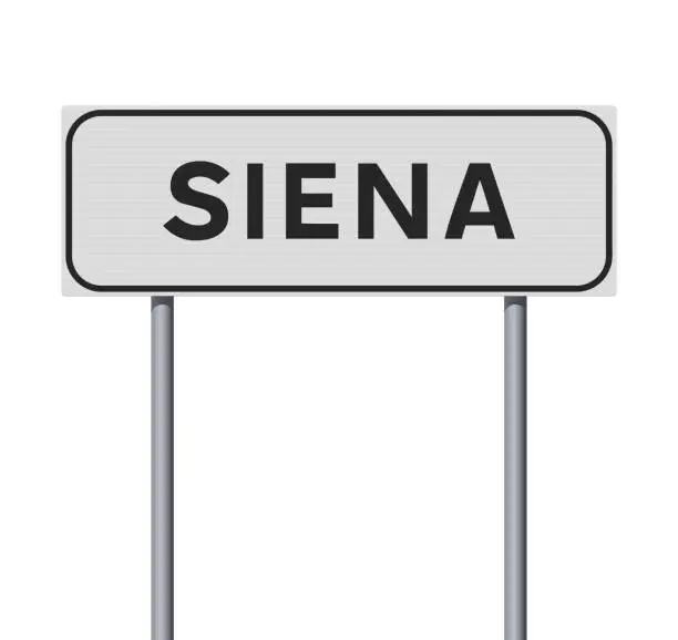 Vector illustration of City of Siena road sign