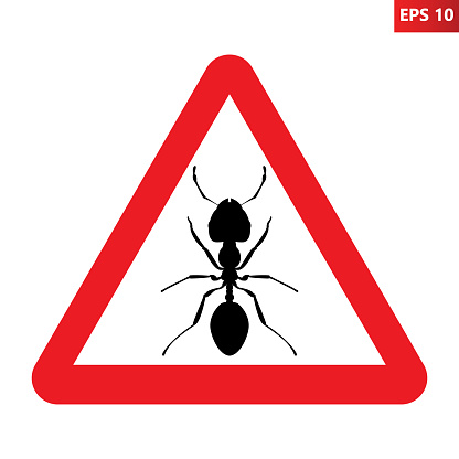 Caution Insects Ants Warning Sign Insects Caution Symbol Stock Illustration - Download ...