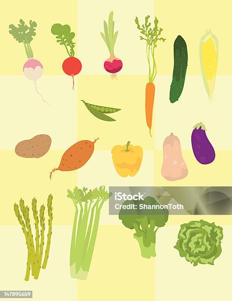 Veggies - Stockowe grafiki wektorowe i więcej obrazów Bazgroły - Rysunek - Bazgroły - Rysunek, Słodki ziemniak, Marchewka