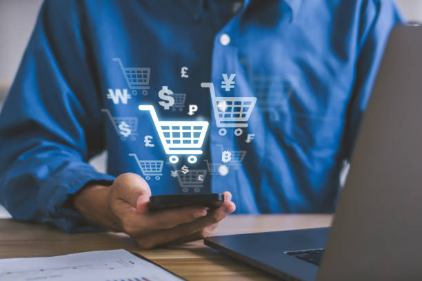 istock Online shopping concept.Businessman using smart phone for online shopping, e-commerce, internet banking, spending money. 1478962860