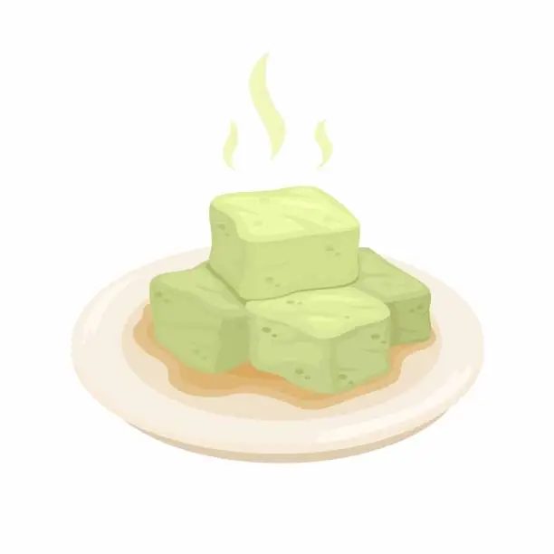 Vector illustration of Stinky Tofu. Chinese Fermented Tofu traditional food symbol cartoon illustration vector