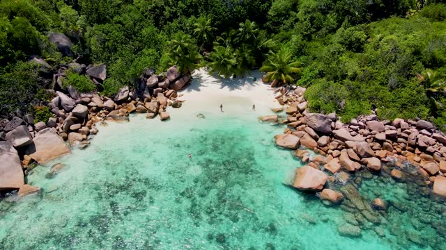 Anse Lazio Praslin Seychelles, a tropical beach during a luxury vacation in Seychelles. Tropical beach Anse Lazio Praslin Seychelles