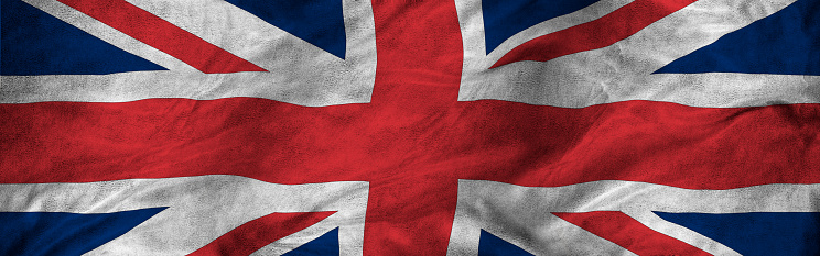 Image of Brithish UK flag blowing in the wind.