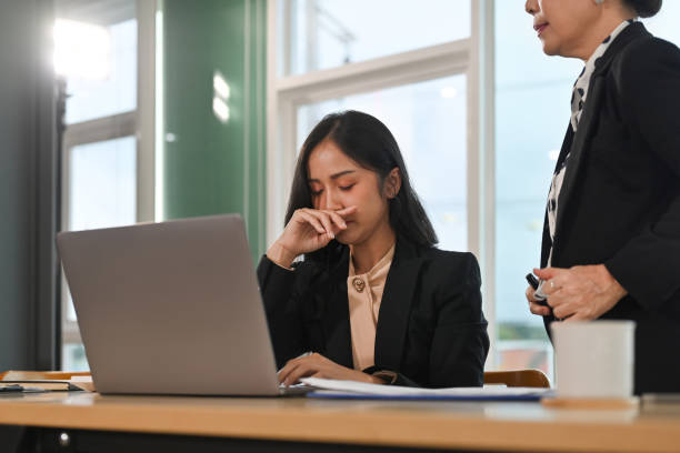 istock Senior Female executive manager blaming employee for mistake or failure. 1478978895