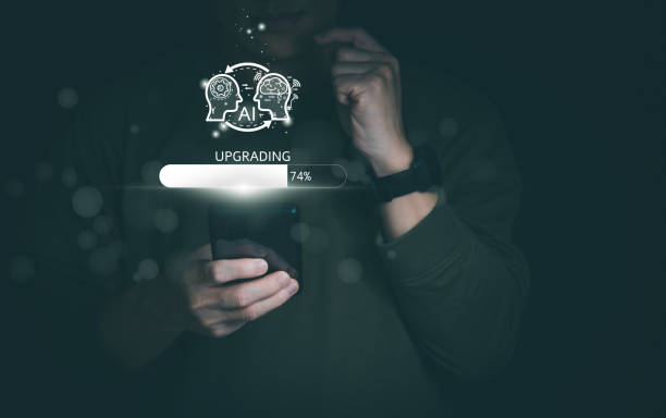 istock Businessmen upgrading AI systems To have more talent and intelligence, concepts management digital transformation, Internet of Things, Big Data and Automation, Data Search, Online Marketing 1479002076