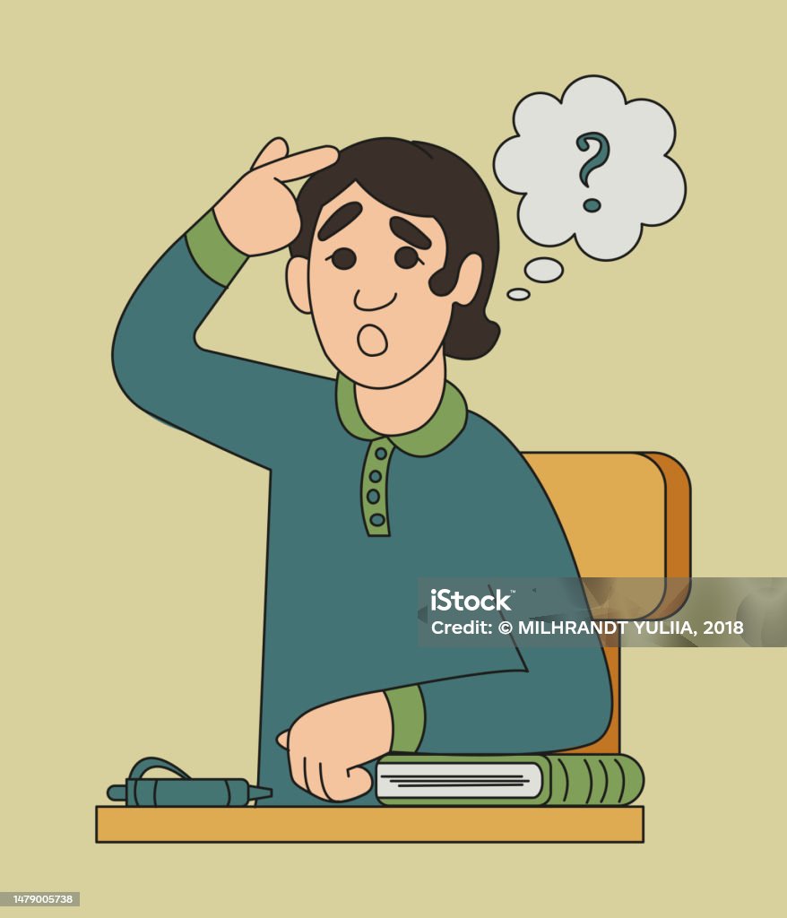 The Young Man Considered The Question Stock Illustration - Download