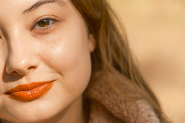 close-up portrait of a young woman with focus on eyes