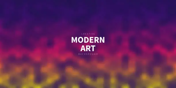 Vector illustration of Purple abstract background with a blurred mosaic