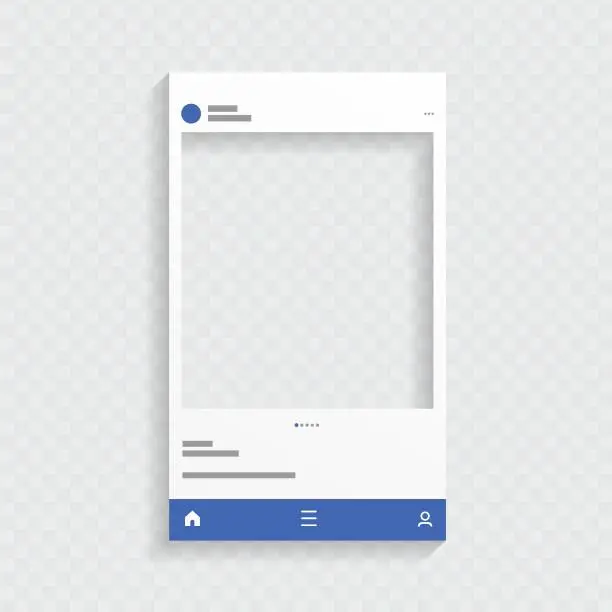 Vector illustration of Social network template. Post UI mockup.