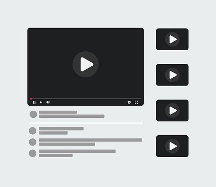 Video player template user interface mockup