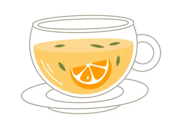 Vector illustration of Cup With Tea And Lemon