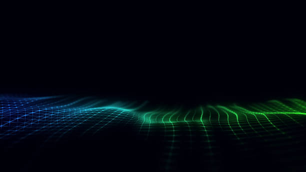 istock Colorful wave with motion dots. Abstract digital background. Concept connection big data. Futuristic technology backdrop. 3D rendering. 1479028974