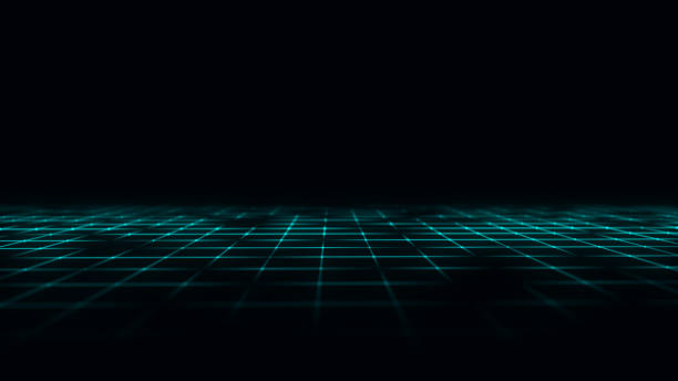 istock Abstract technology perspective grid. Detailed wireframe landscape with lines on black background. Digital space with mesh. 3d rendering. 1479029111