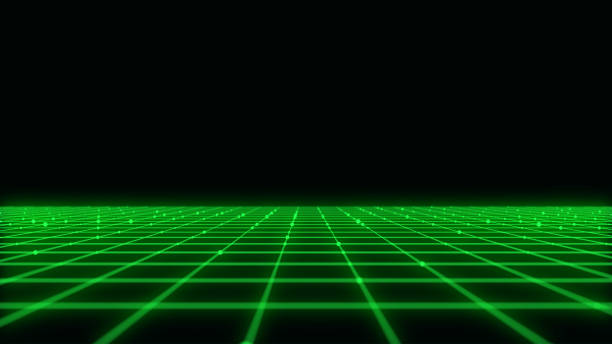 istock Abstract technology perspective grid. Detailed wireframe landscape with lines on black background. Digital space with mesh. 3d rendering. 1479029576