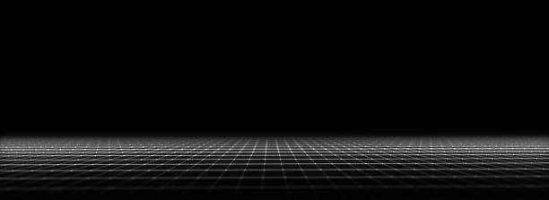istock Abstract technology perspective grid. Detailed wireframe landscape with lines on black background. Digital space with mesh. 3d rendering. 1479029578