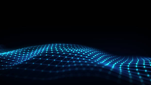 istock Colorful wave with motion dots and lines. Abstract digital background. Concept connection big data. Futuristic technology backdrop. 3D rendering. 1479029640