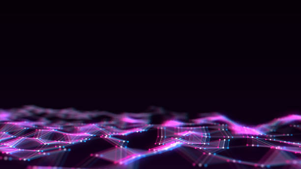 istock Colorful wave with motion dots and lines. Abstract digital glitch background. Concept connection big data. Futuristic technology backdrop. 3D rendering. 1479030605