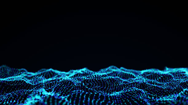 istock Colorful wave with motion dots. Abstract digital background. Concept connection big data. Futuristic technology backdrop. 3D rendering. 1479030936