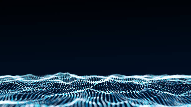 istock Colorful wave with motion dots. Abstract digital background. Concept connection big data. Futuristic technology backdrop. 3D rendering. 1479030977