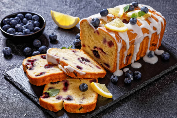 istock Lemon Blueberry Bread with Lemon Glaze, top view 1479031869