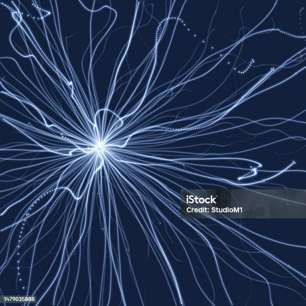 Abstract Science Or Technology Background Array With Dynamic Particles ...
